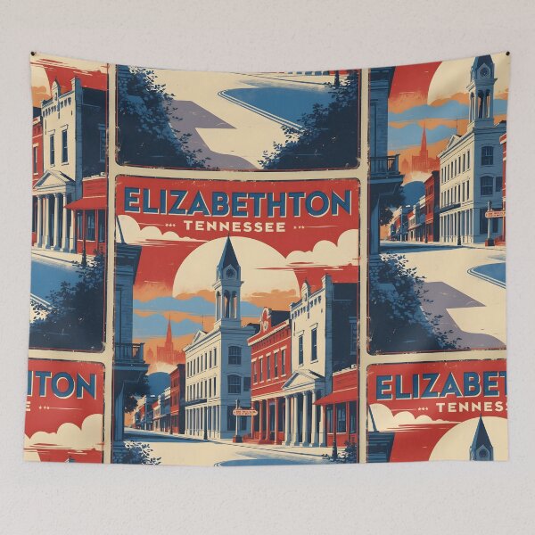 Item preview, Elizabethton Tennessee 1950s USA Vintage Travel Tourism designed and sold by TravelersGems.