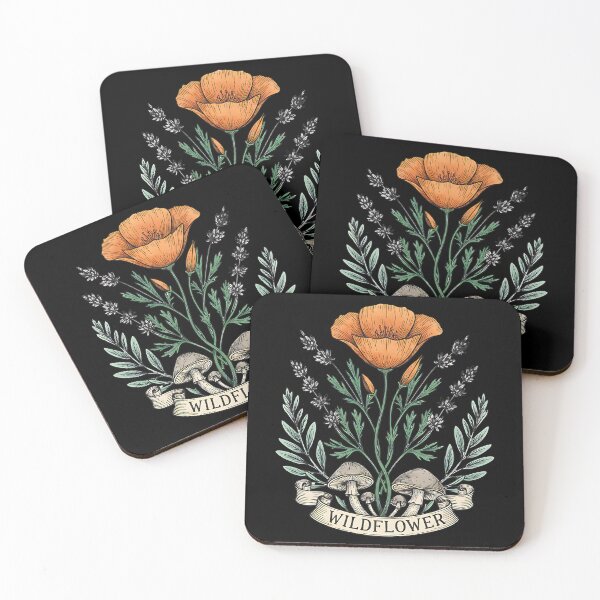 Item preview, California Poppy and Lavender Botanical Crest designed and sold by Silent Watch Threads..
