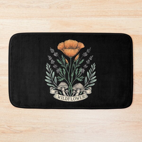 Item preview, California Poppy and Lavender Botanical Crest designed and sold by Silent Watch Threads..