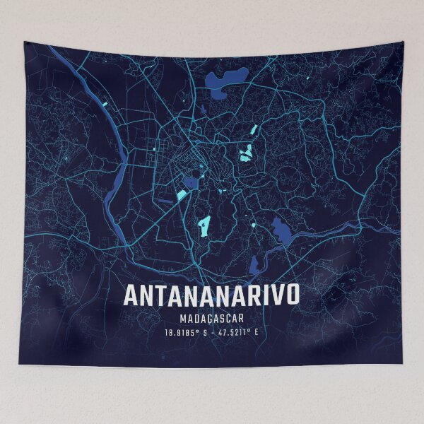 Item preview, Antananarivo Midnight City Map designed and sold by HomeLivingCo.