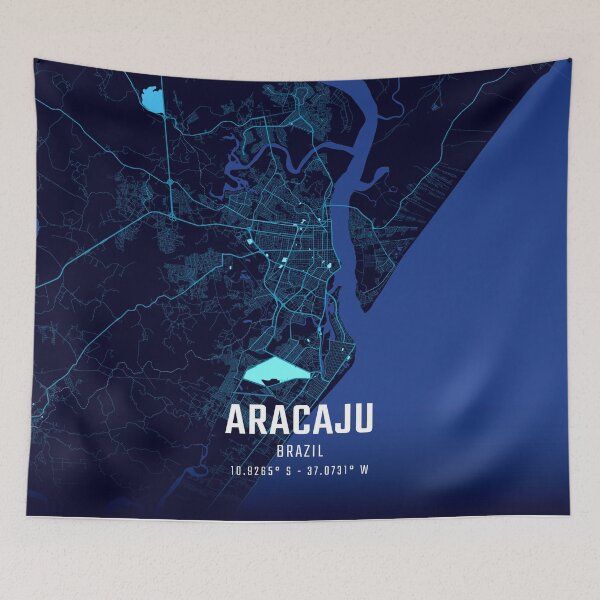 Item preview, Aracaju Midnight City Map designed and sold by HomeLivingCo.