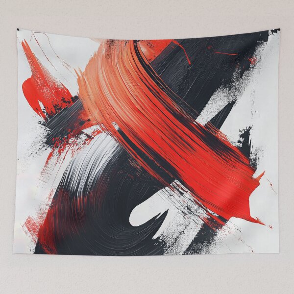 Item preview, Abstract Fury - Black and Red Brushwork designed and sold by Nytheris.