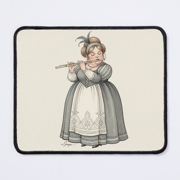Item preview, A Quiet Symphony: Lady Playing the Flute designed and sold by Pasteltone.