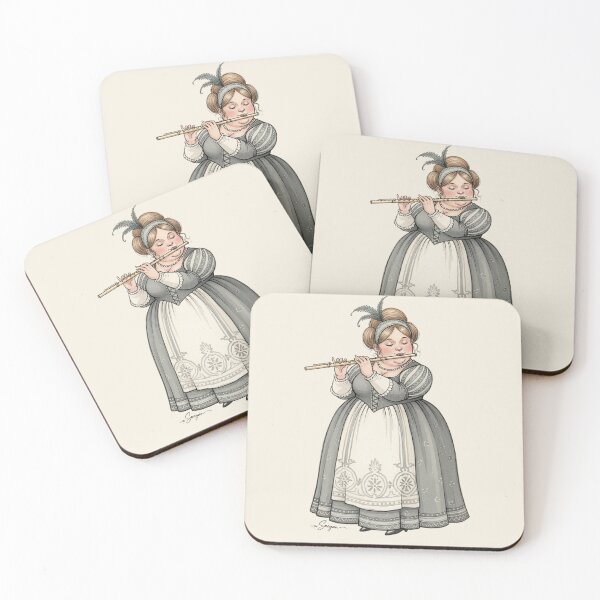 Item preview, A Quiet Symphony: Lady Playing the Flute designed and sold by Pasteltone.
