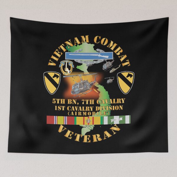 Item preview, Army - Vietnam Combat Cavalry Vet w 5th Bn 7th Cav DUI - 1st Cav Div w Air Aslt X 300 designed and sold by Military Insignia Products.