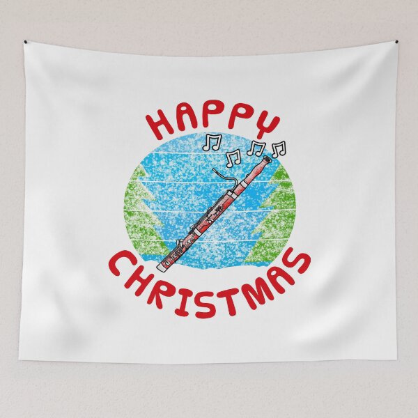 Item preview, Christmas Bassoon Bassoonist Woodwind Musician Xmas (Snow) designed and sold by doodlerob.
