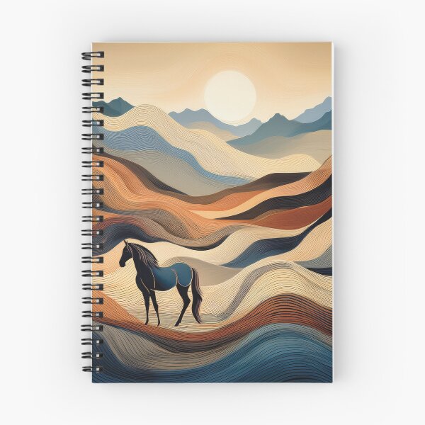 Item preview, Caballo del Valle Dorado – Paisaje abstracto con líneas fluidas designed and sold by MDKey DESIGN.