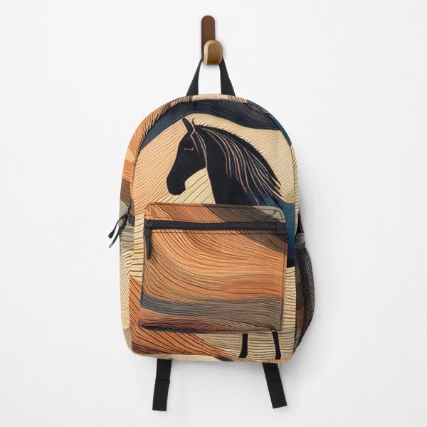 Item preview, Golden Valley Horse – Abstract Landscape with Flowing Lines designed and sold by MDKey DESIGN.