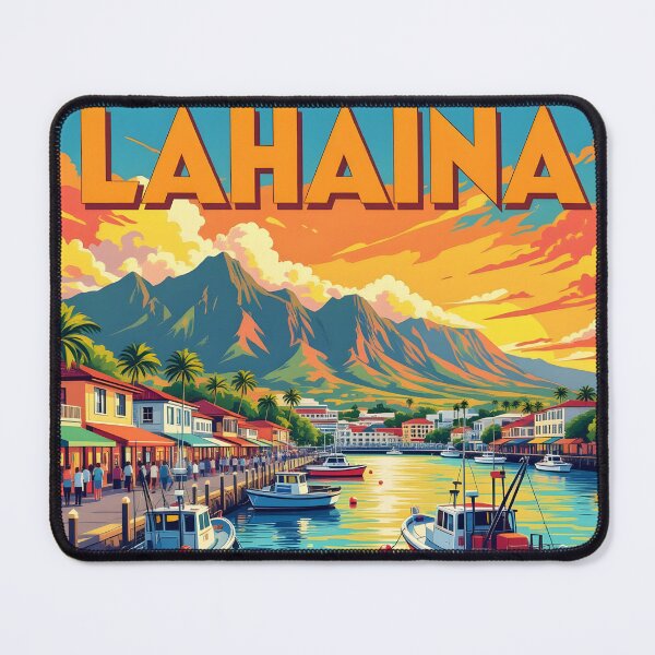 Item preview, Lahaina, Maui: Vintage-Style Painterly Travel Poster designed and sold by LSVart.