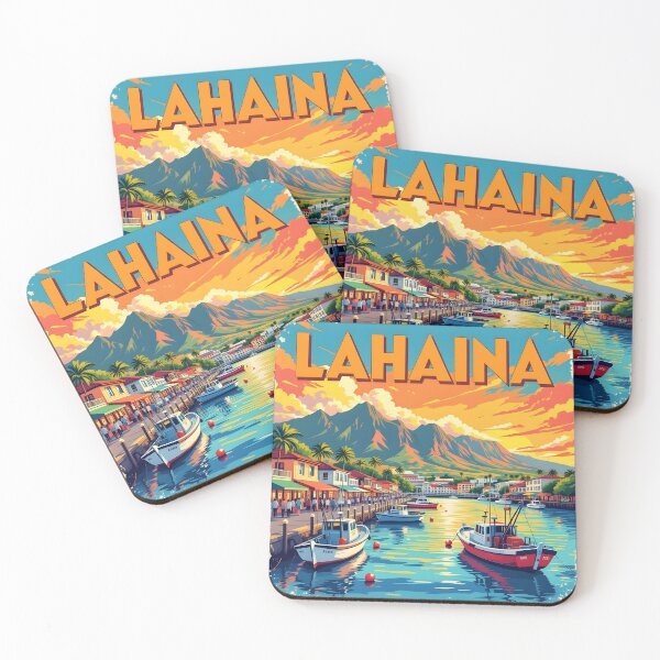 Item preview, Lahaina, Maui: Vintage-Style Painterly Travel Poster designed and sold by LSVart.