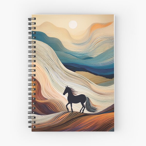 Item preview, Caballo etéreo en montañas ondulantes – Arte abstracto surrealista de paisaje designed and sold by MDKey DESIGN.