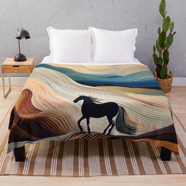 Item preview, Ethereal Horse in Flowing Mountains – Abstract Surreal Landscape Art designed and sold by MDKey DESIGN.