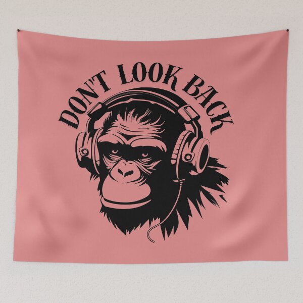 Item preview, Don’t Look Back – Cool Monkey Headphones Graphic Design designed and sold by DesignElmissaoui.