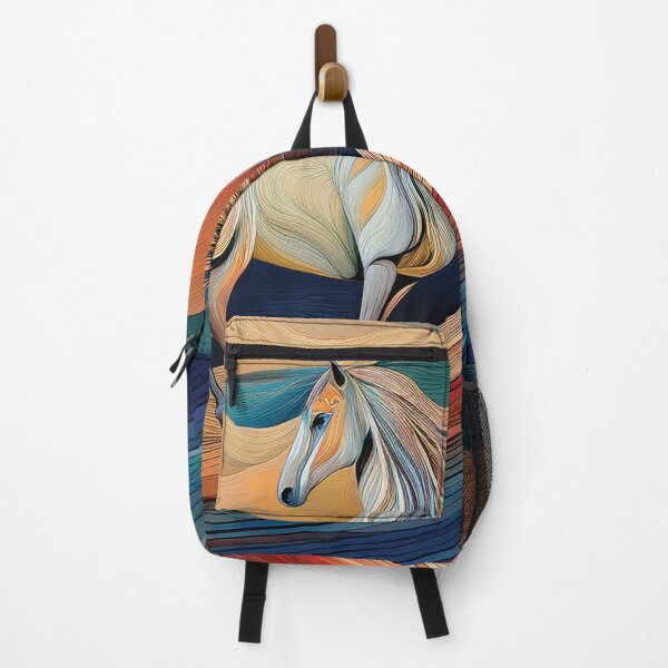 Item preview, Celestial Horse of the Horizon – Abstract Vibrant Line Art designed and sold by MDKey DESIGN.
