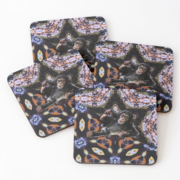 Item preview, Chimpanzee Baby – Kaleidoscopic Color Dream / Swiss Artwork Photography designed and sold by Raphael Wolf.