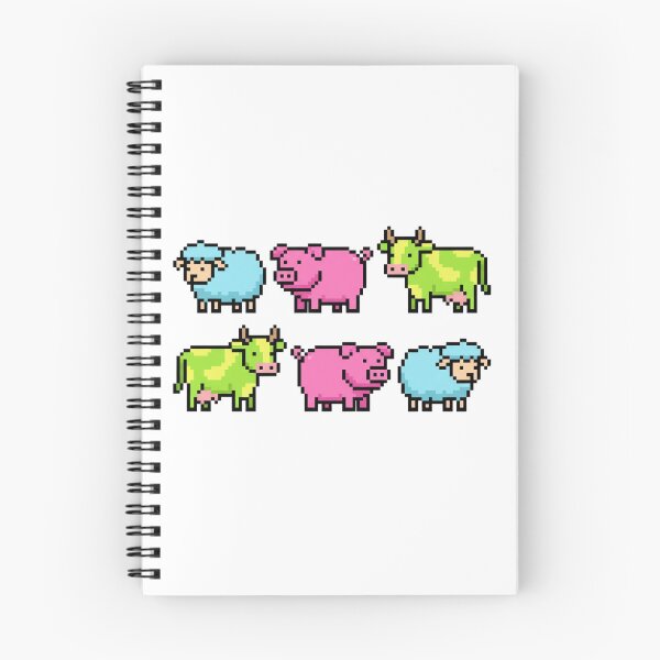 Aperçu de l'œuvre Motif rétro pixelisé d'animaux de la ferme créée et vendue par 0606PM.