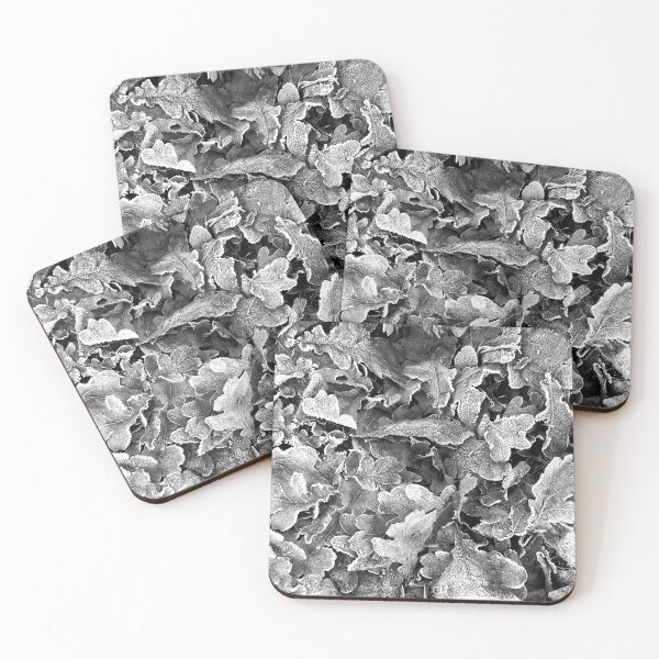 Item preview, Frosted oak leaves 3, monochrome designed and sold by paulboizot.