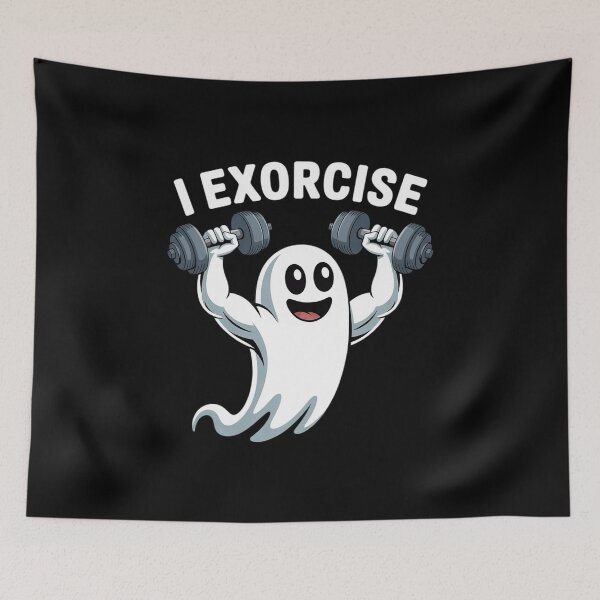 Item preview, I Exorcise Halloween Spooky Quote Ghosts Workout Gym  designed and sold by GGrizeldaRivas.