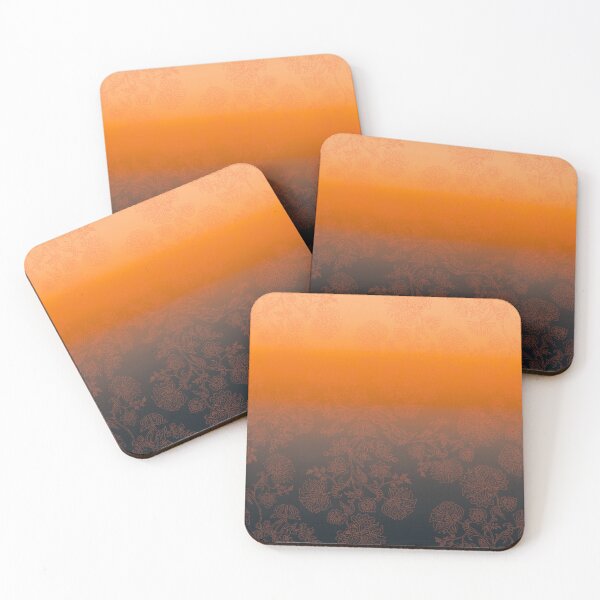 Item preview, Burnt Orange Florals ombre to Grey Black designed and sold by TwistedOakArt.