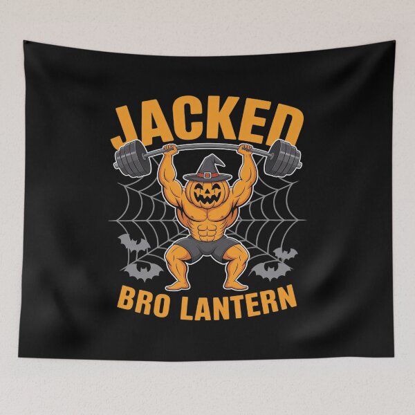 Item preview, Jacked Bro Lantern Halloween Pumpkin Weightlifting Gym  designed and sold by GGrizeldaRivas.