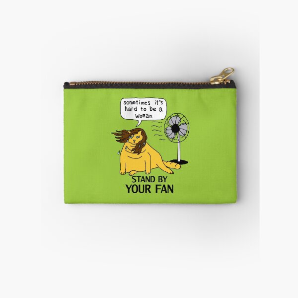 Item preview, Menopause Humor Yellow Cat Stands By Her Fan designed and sold by ellenhenry.
