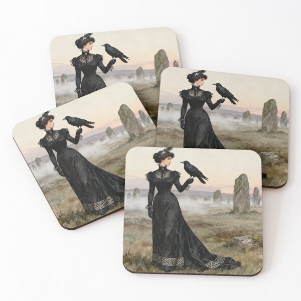 Item preview, Goddess Morrigan with Raven. Edwardian. Vintage. designed and sold by SoniaSarkali.