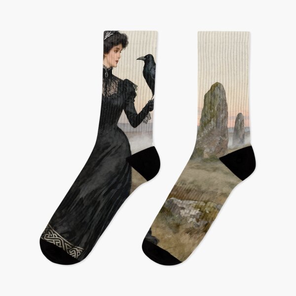 Item preview, Goddess Morrigan with Raven. Edwardian. Vintage. designed and sold by SoniaSarkali.