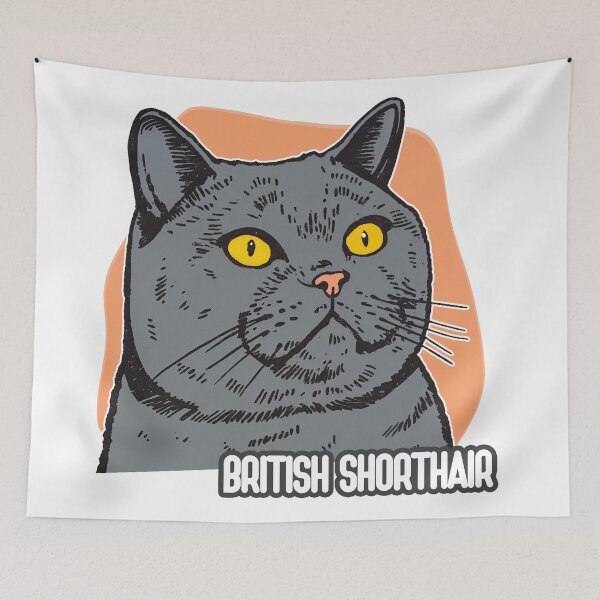 Item preview, Regal Whiskers: British Shorthair in Bold Stylized Glory designed and sold by ForeverPrintsOK.