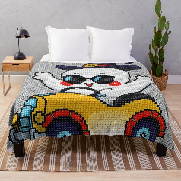 Item preview, Cute Ghost Driving Yellow Car – Cross Stitch Halloween Needlepoint Art, Retro Embroidery Design designed and sold by MiraLumeStudio.
