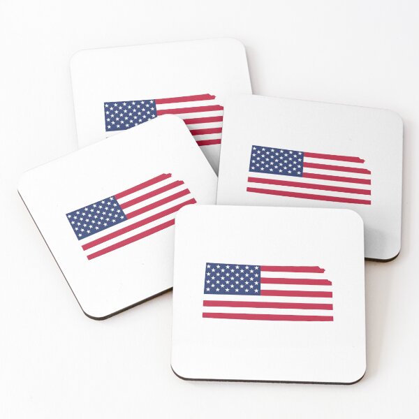 Item preview, Kansas USA Flag Silhouette – Stars and Stripes State Outline designed and sold by Paper Drip.