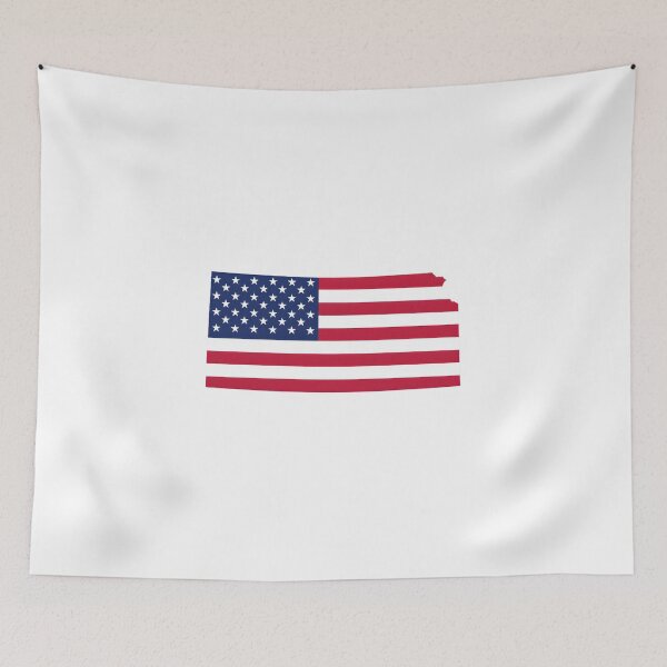 Item preview, Kansas USA Flag Silhouette – Stars and Stripes State Outline designed and sold by Paper Drip.