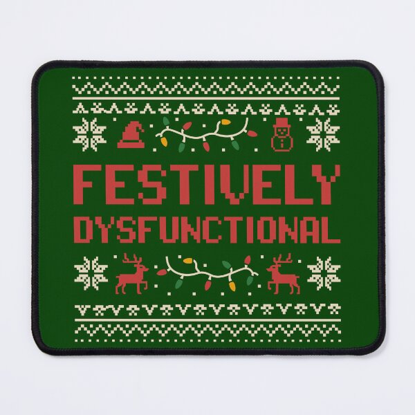 Item preview, Festively Dysfunctional – Funny Pixel Ugle Christmas Sweater Design designed and sold by Weasel Graphix.
