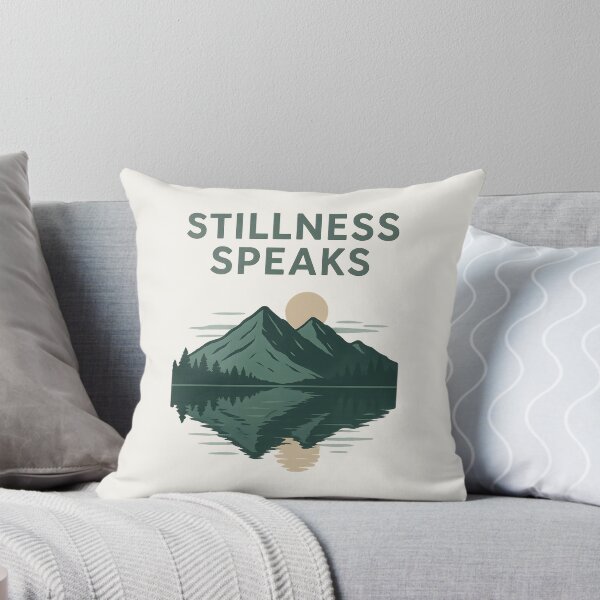 Item preview, Stillness Speaks Mountain Reflection T-Shirt | Minimalist Mindfulness Nature Tee designed and sold by HooptownRV.