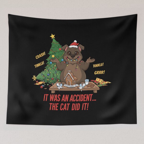 Item preview, Guilty Dog Destroys Christmas Gingerbread House designed and sold by Silent Watch Threads..