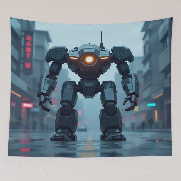 Item preview, MechPresence & NeonStorm – A robotic soul between RainReflex, UrbanPower & cinematic silence designed and sold by FotoworldEdel.