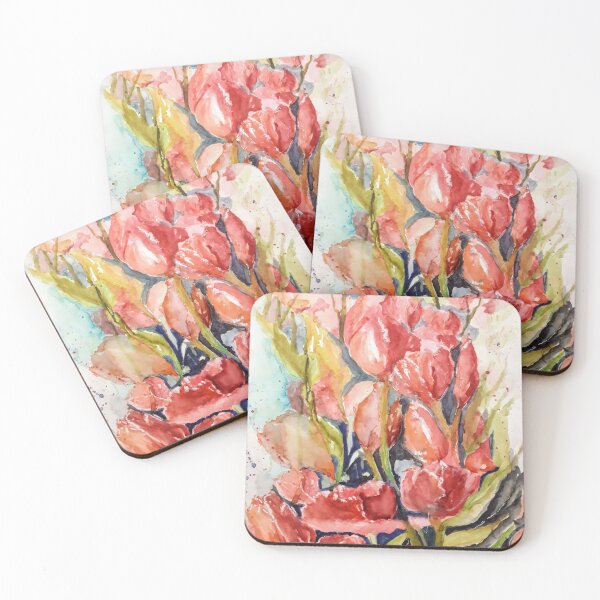 Item preview, Watercolor tulips in shades of pink designed and sold by Isabel Alfarrobinha.