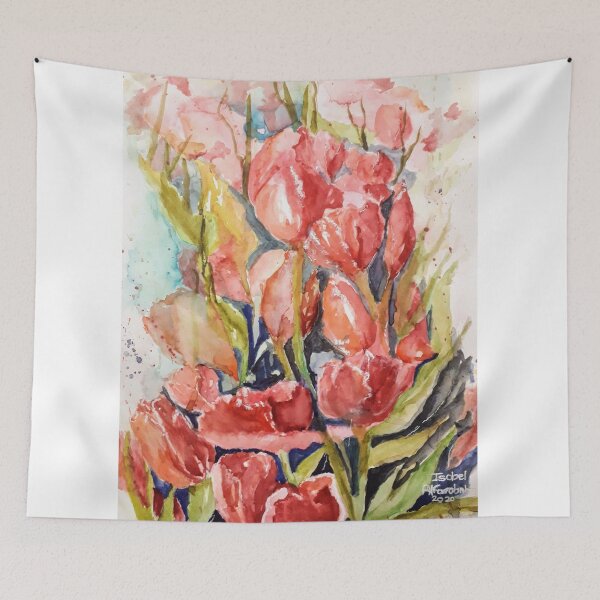 Item preview, Watercolor tulips in shades of pink designed and sold by Isabel Alfarrobinha.