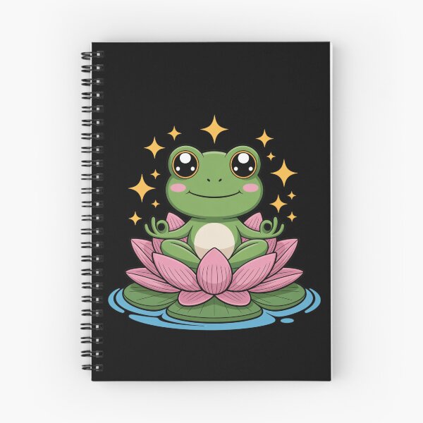 Item preview, Frog Lotus Meditation | Cute Kawaii Chibi Frog Yoga Art designed and sold by ColorSplash123.