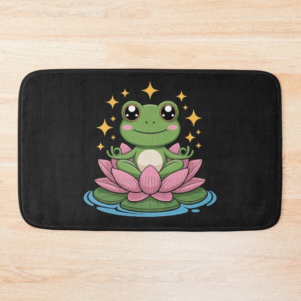 Item preview, Frog Lotus Meditation | Cute Kawaii Chibi Frog Yoga Art designed and sold by ColorSplash123.