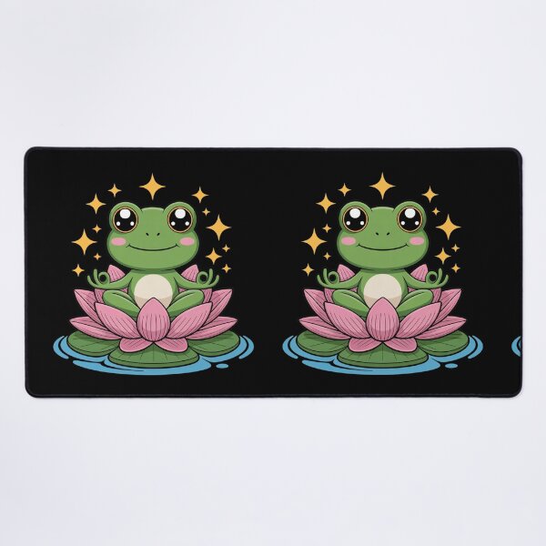 Item preview, Frog Lotus Meditation | Cute Kawaii Chibi Frog Yoga Art designed and sold by ColorSplash123.