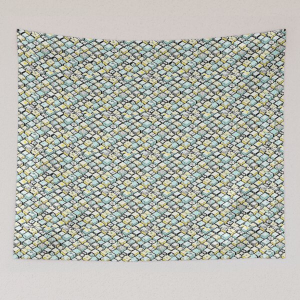 Item preview, Isometric Floral Boxes: A Graphic Hand-Drawn Linocut Pattern designed and sold by RudArtAI.