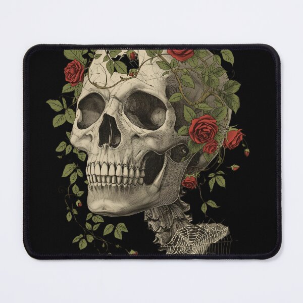 Item preview, Vintage Skull with Roses and Vines designed and sold by ChicTrendz.