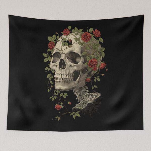 Item preview, Vintage Skull with Roses and Vines designed and sold by ChicTrendz.