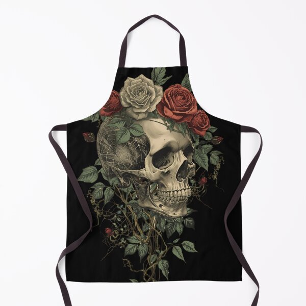 Item preview, Eerie Floral Skull on Parchment designed and sold by ChicTrendz.