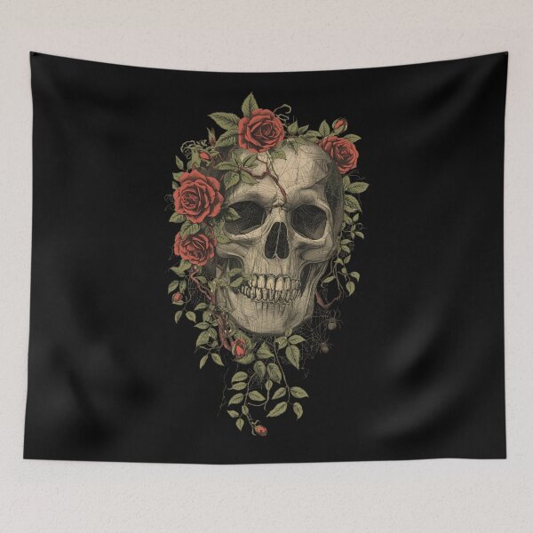 Item preview, Romantic Gothic Skull Artwork designed and sold by ChicTrendz.