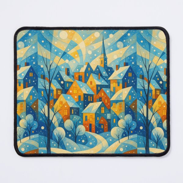 Item preview, Golden Symphony – Abstract Christmas Town designed and sold by Ewa Miller.