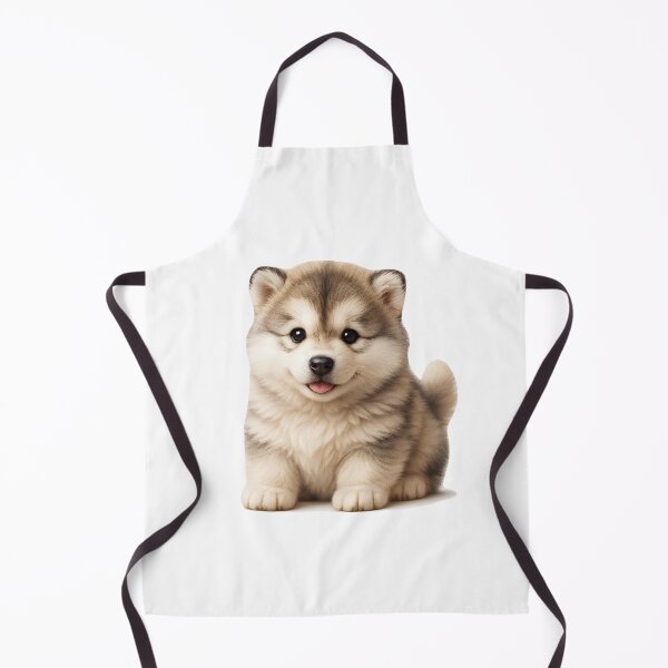 Item preview, Fluffy Alaskan Malamute Puppy Illustration – Cute Winter Dog Art for Cozy Gifts designed and sold by CosmoPixelArts.