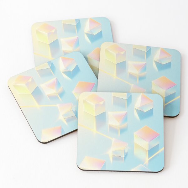 Item preview, Glowing Iridescent Prisms: An Ethereal 3D Pastel Background designed and sold by RudArtAI.