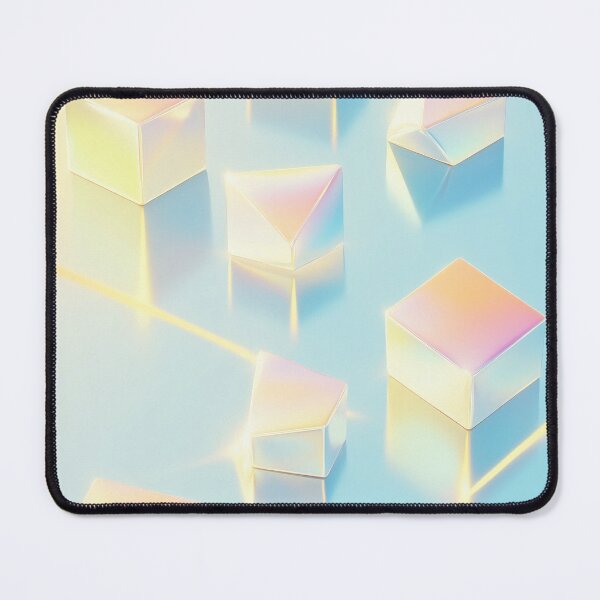 Item preview, Glowing Iridescent Prisms: An Ethereal 3D Pastel Background designed and sold by RudArtAI.