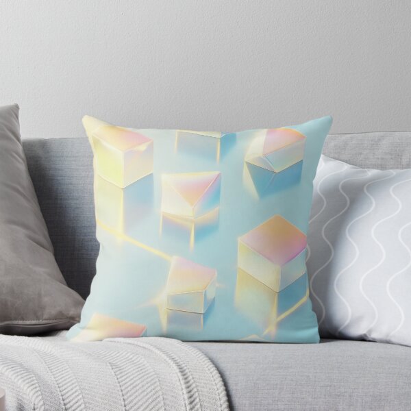 Item preview, Glowing Iridescent Prisms: An Ethereal 3D Pastel Background designed and sold by RudArtAI.